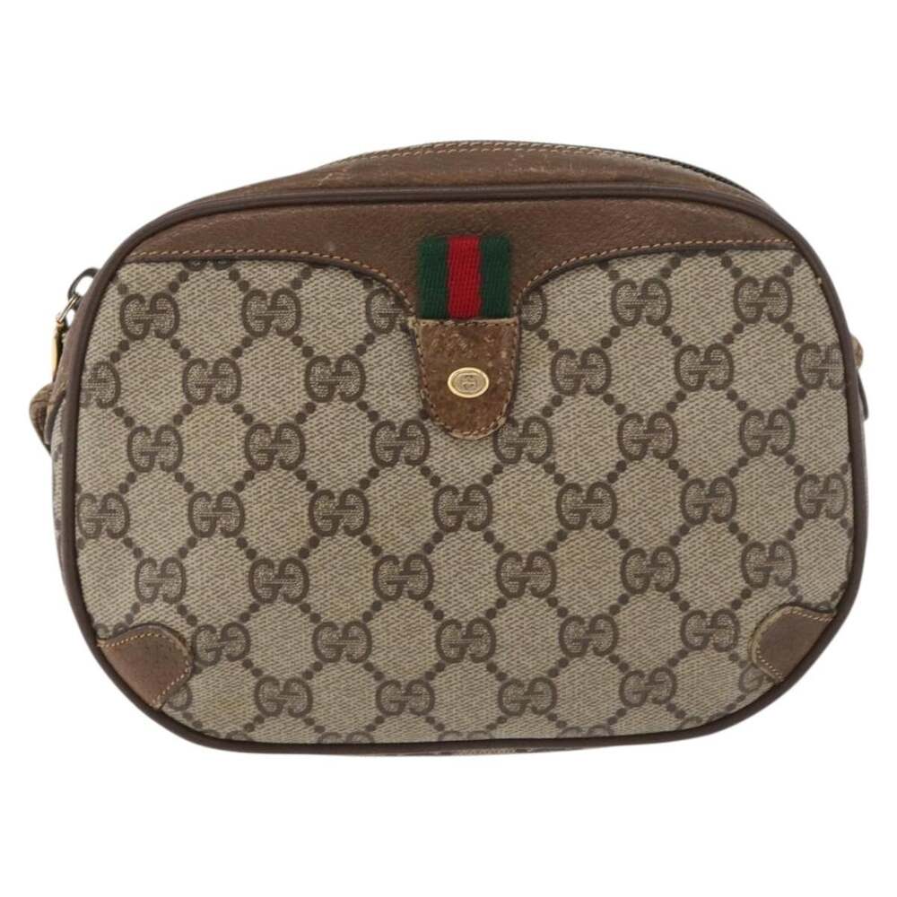 Gucci GG Supreme Web Shoulder Bag Beige